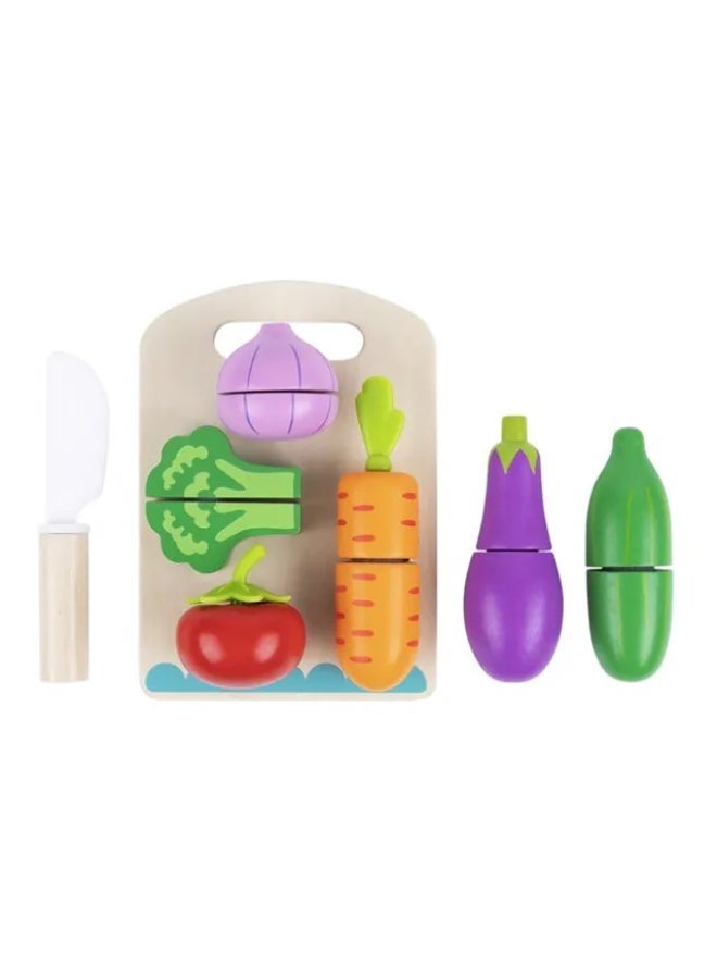 Tooky Toys Cutting Vegetables Pretend Playset - Multicolor - 16 Pcs - Image 2